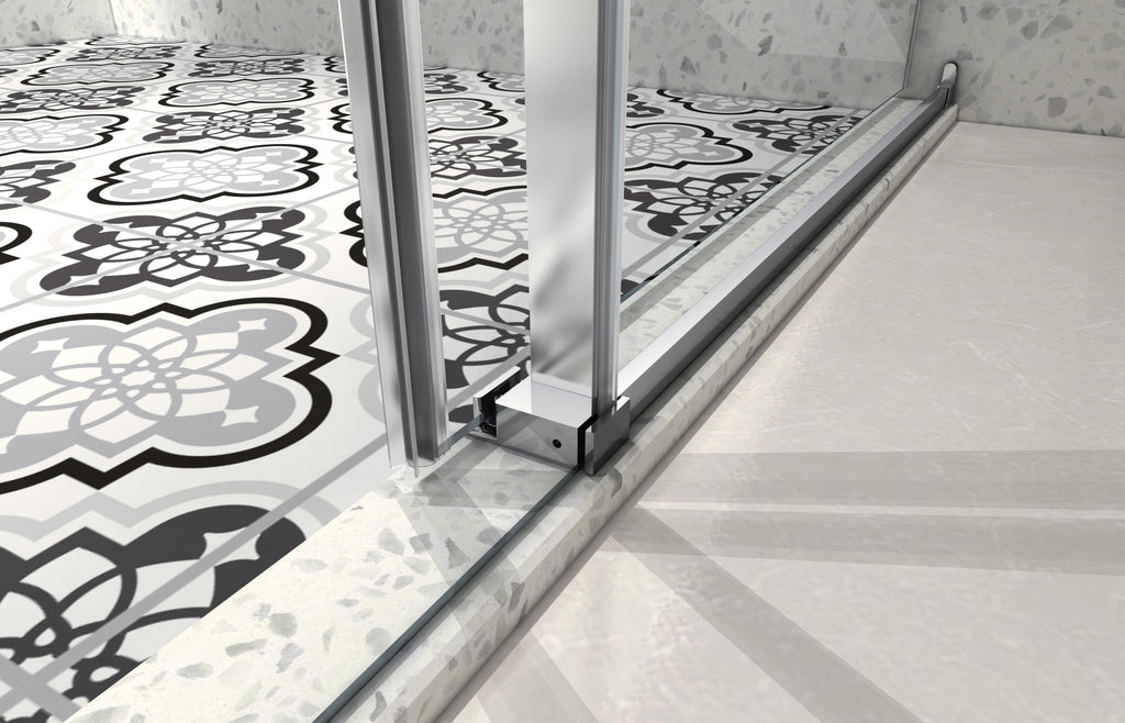 Brushed Nickel Frameless Shower Door