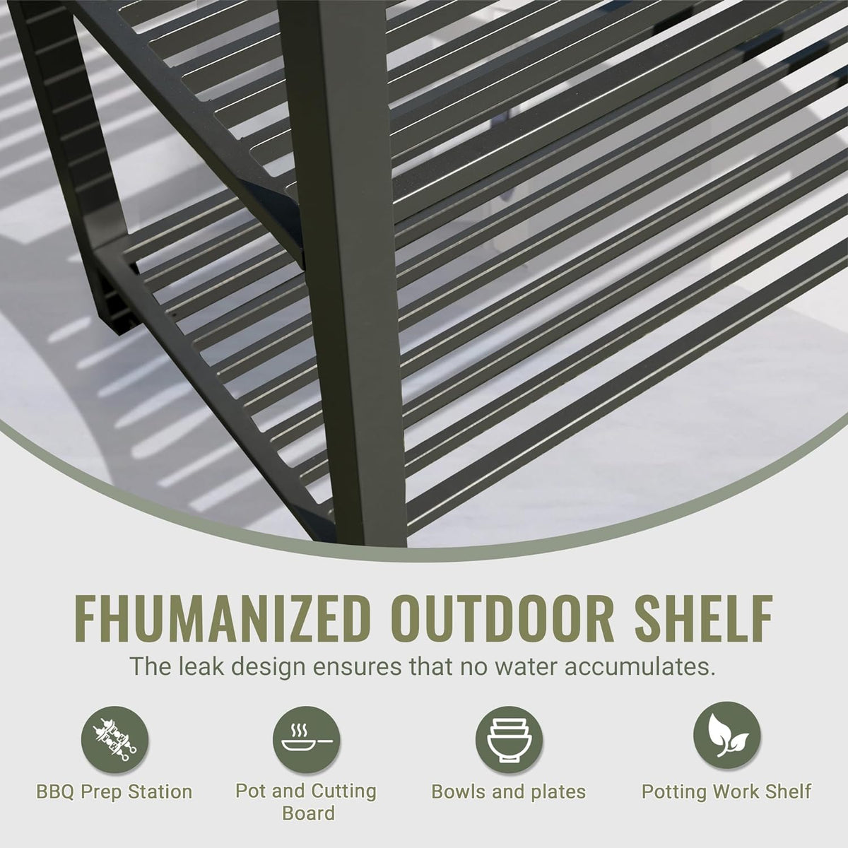 Outdoor Kitchen Island with Storage and Protective Cover - Aluminum