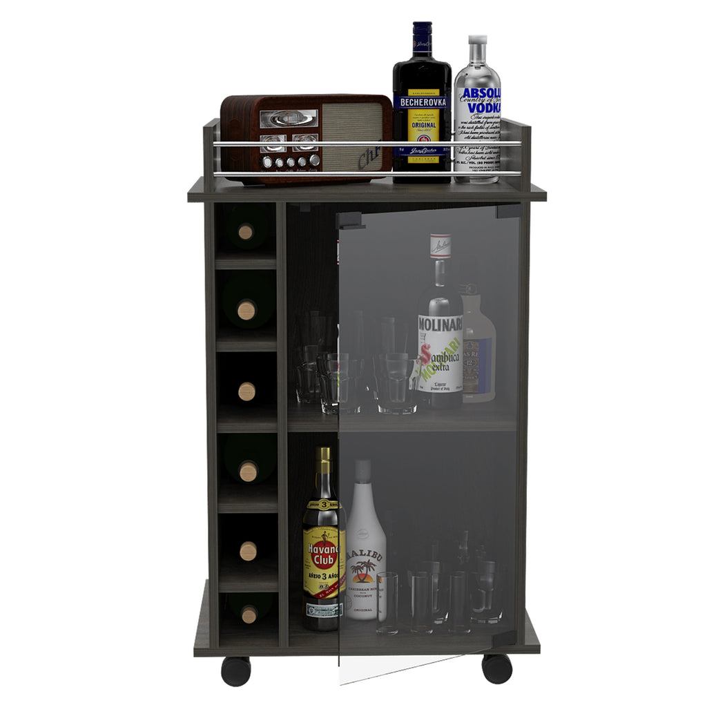 Dukat Bar Cart with Wine Rack - Espresso
