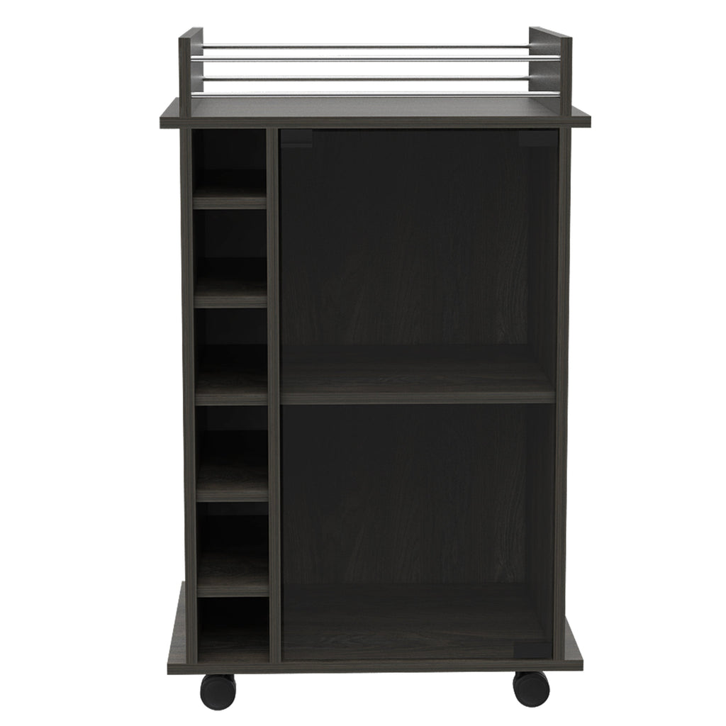 Dukat Bar Cart with Wine Rack - Espresso
