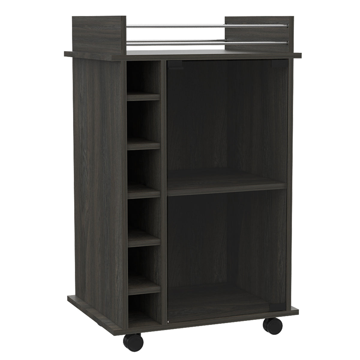 Dukat Bar Cart with Wine Rack - Espresso