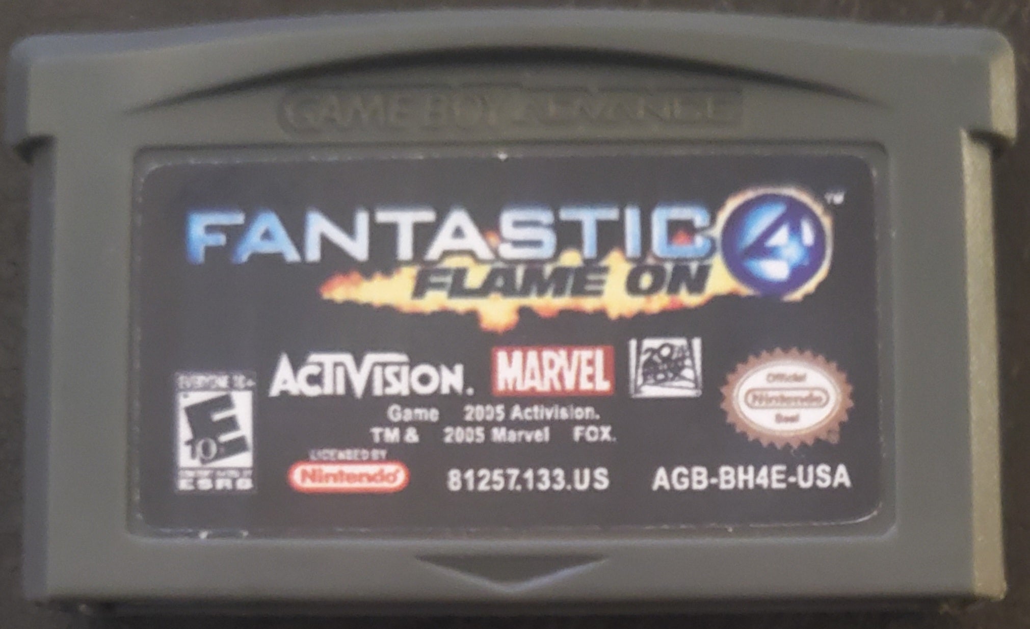 Fantastic 4 Flame On GBA Video Game Cartridge Game Boy Advance 2005