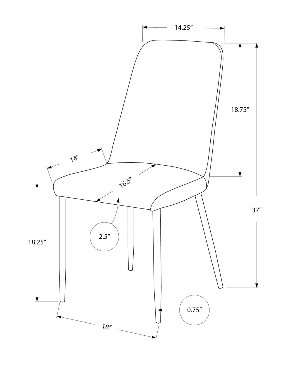 Contemporary Upholstered Dining Chair Set of 2
