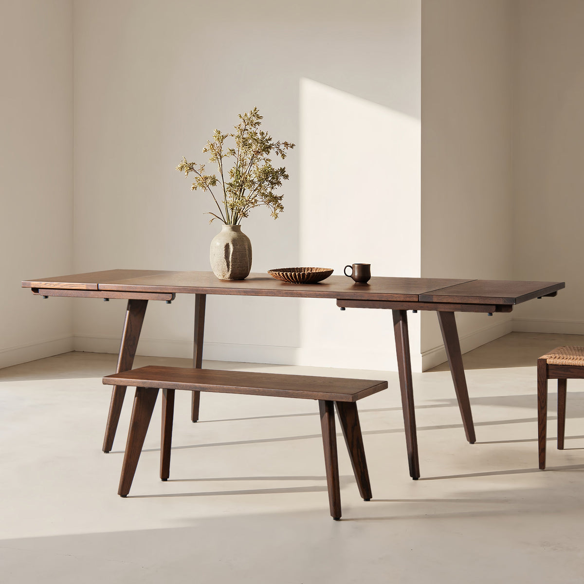 Capri 59-90.5" Solid Oak Dining Table