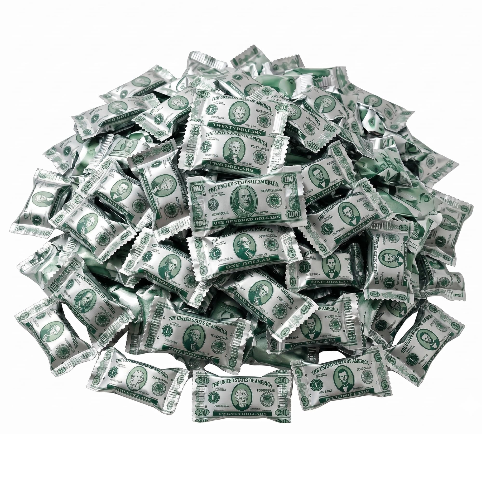 220ct Money Butter Mints – Individually Wrapped Dollar Bill Candy for Casino Night, Money Theme Parties & Party Favors