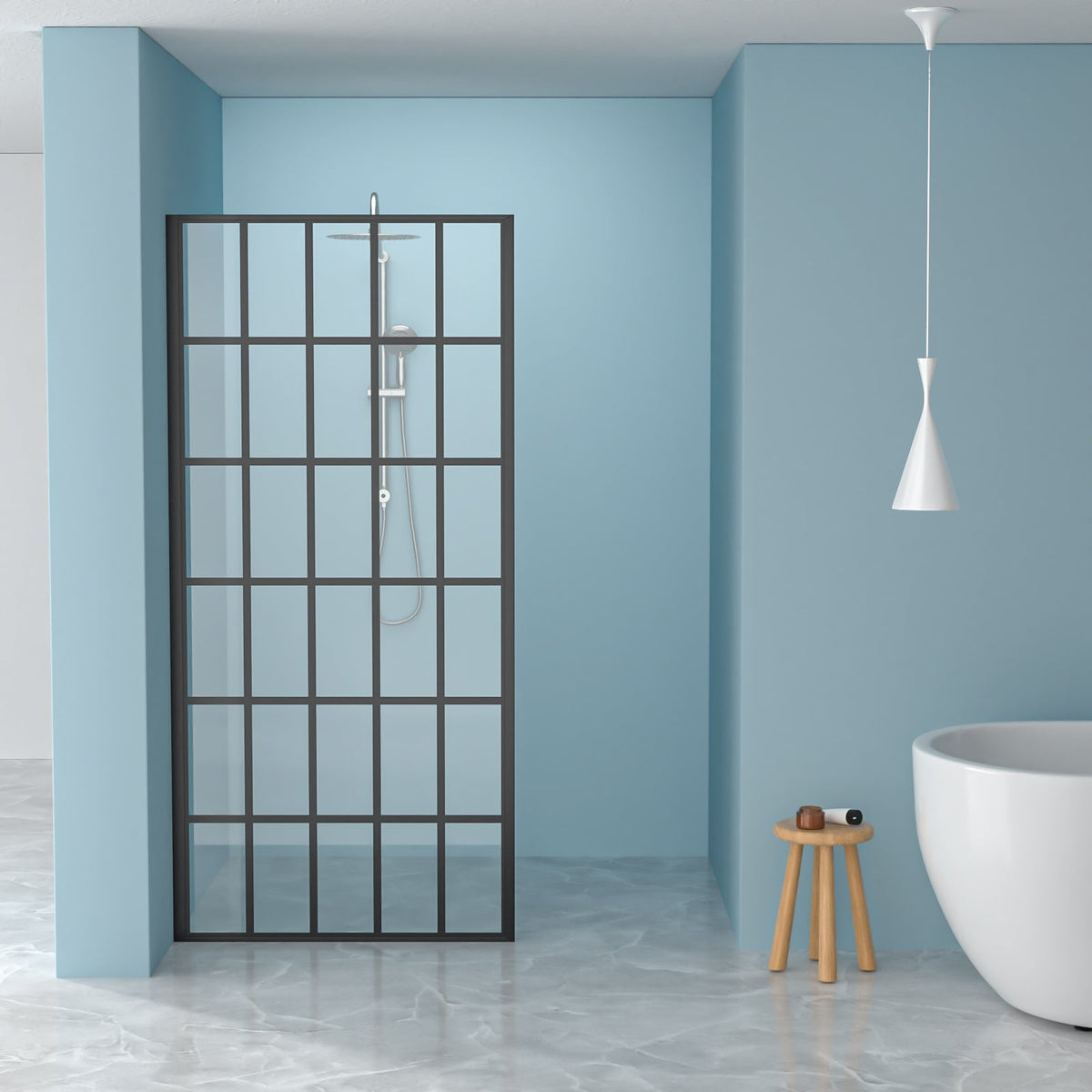 Frameless Fixed Shower Door 34" W x 72" H