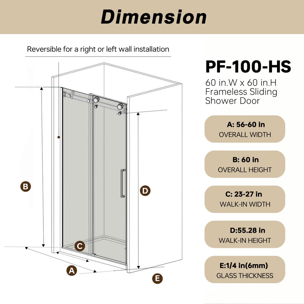 Frameless Single Sliding Shower Door