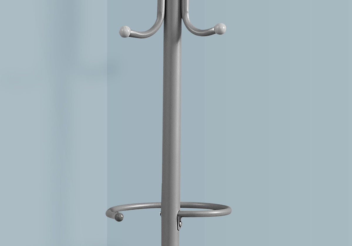 Freestanding Coat Rack with 6 Hooks and Hanging Bar