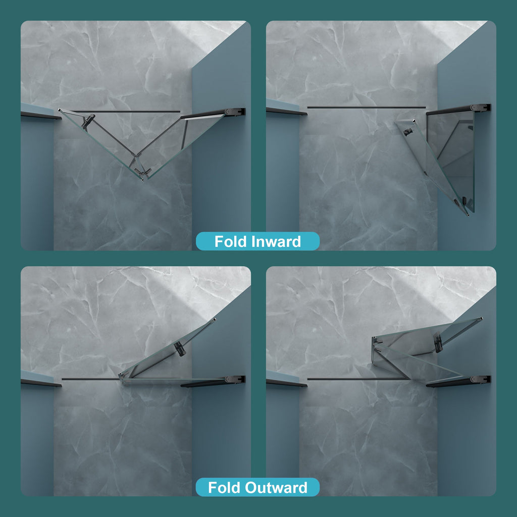 36"W x 72"H Fold Frameless Shower Door