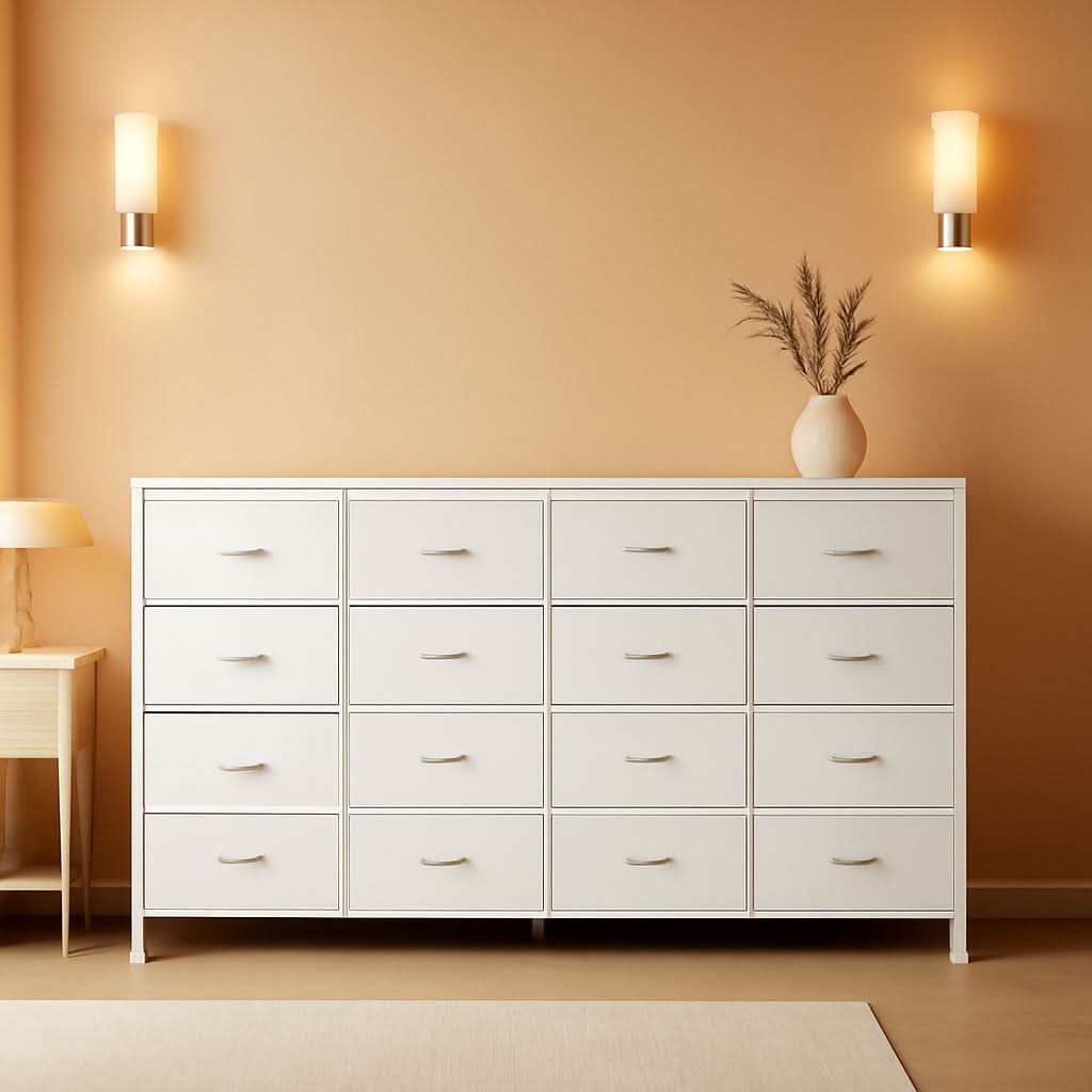 Ultramodern White 63 Inch TV Stand With Integrated Storage