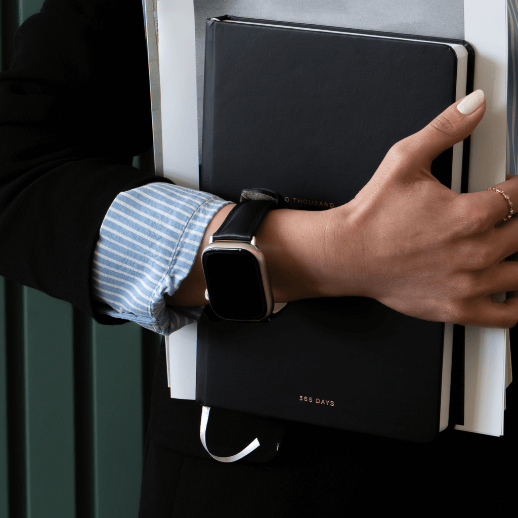 Luxury Double Wrap Cream Leather Apple Watch Band - San Diego