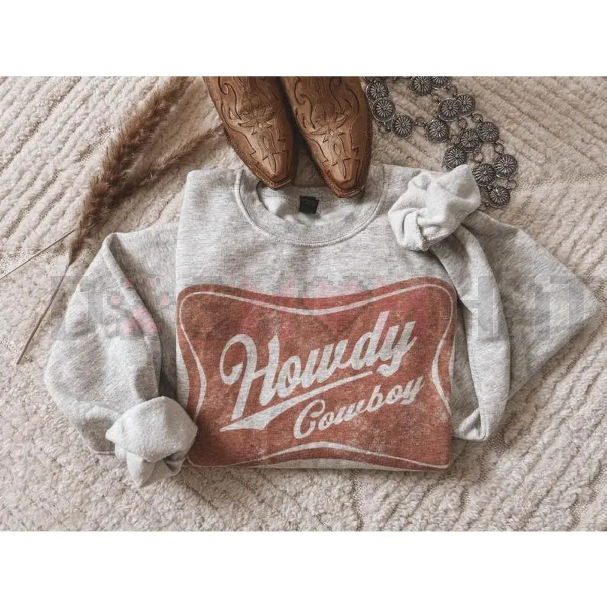 "Howdy Cowboy" Crewneck Sweatshirt