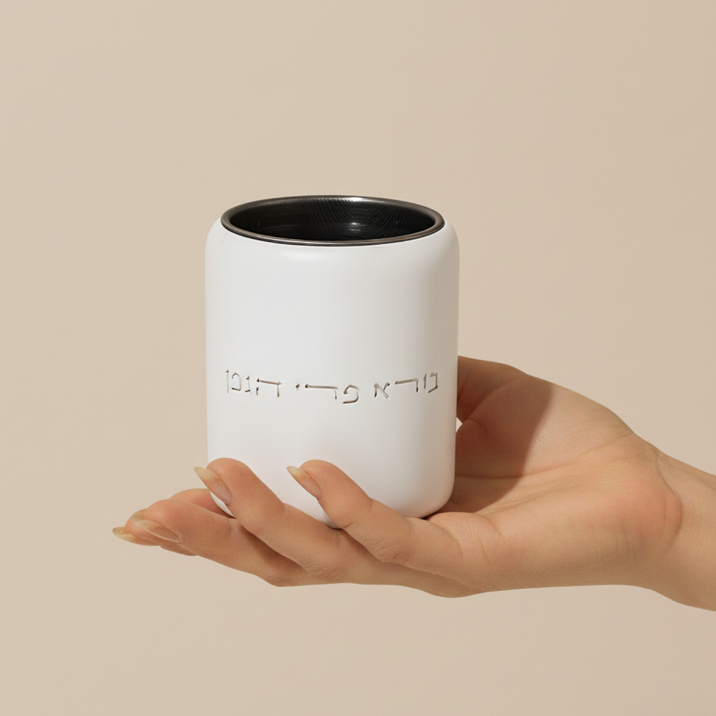 Luxury Concrete Kiddush Cup with Matching Base – Noble Model