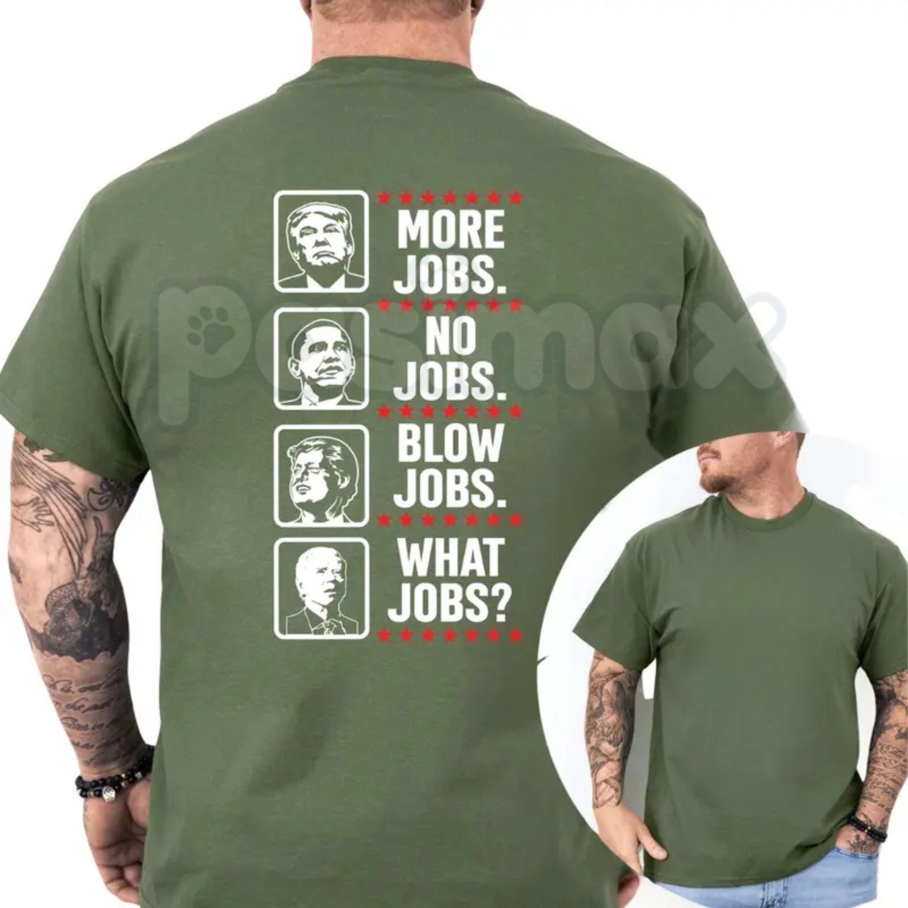"More Jobs No Jobs Blow Jobs" T-Shirt – Funny Sarcastic Economic Workforce Graphic Tee