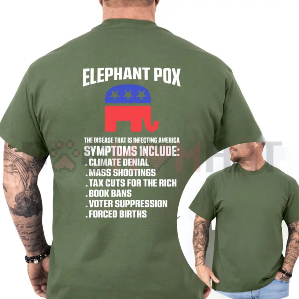 "Elephant Pox" Funny Political T-Shirt