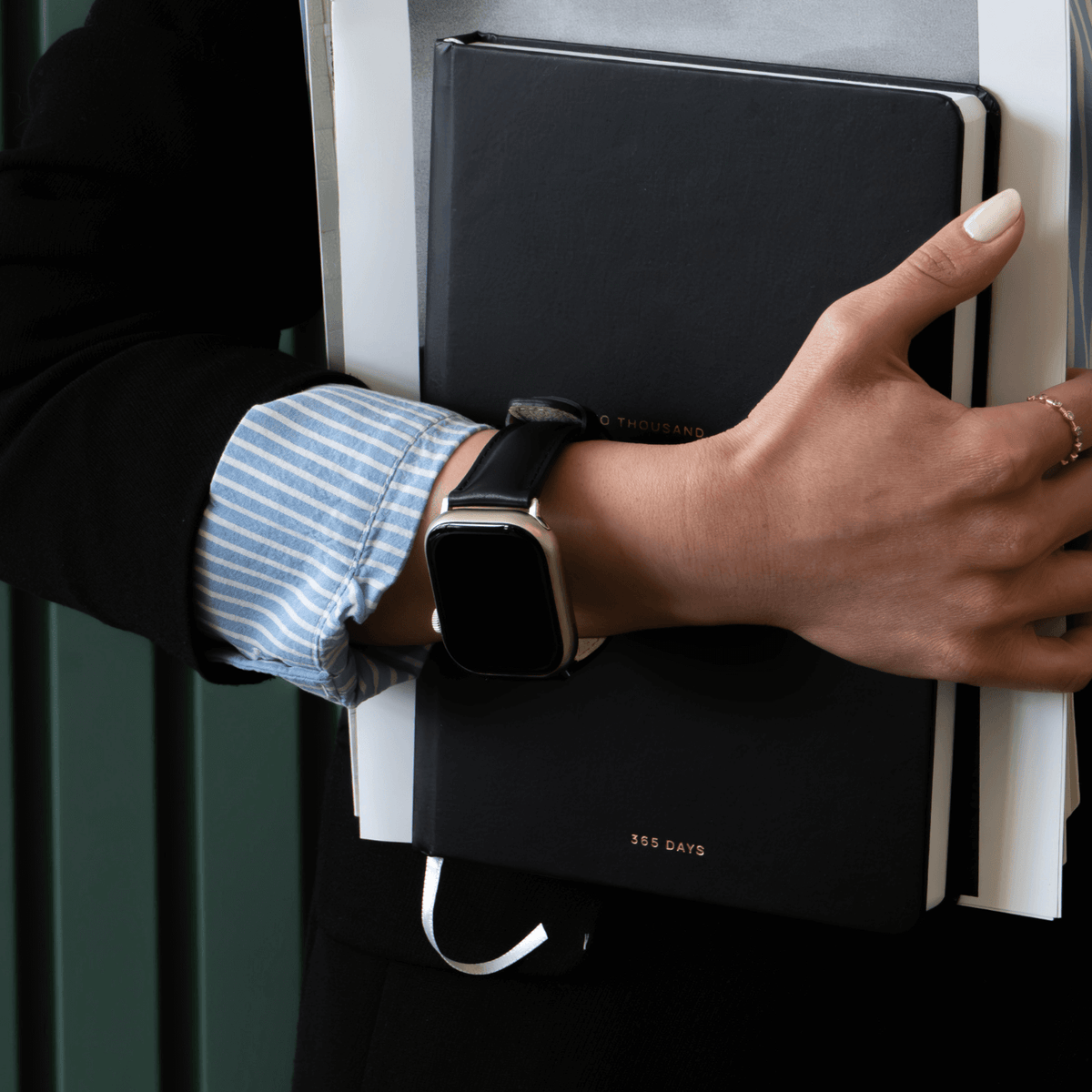 Luxury Double Wrap White Leather Apple Watch Band - San Diego