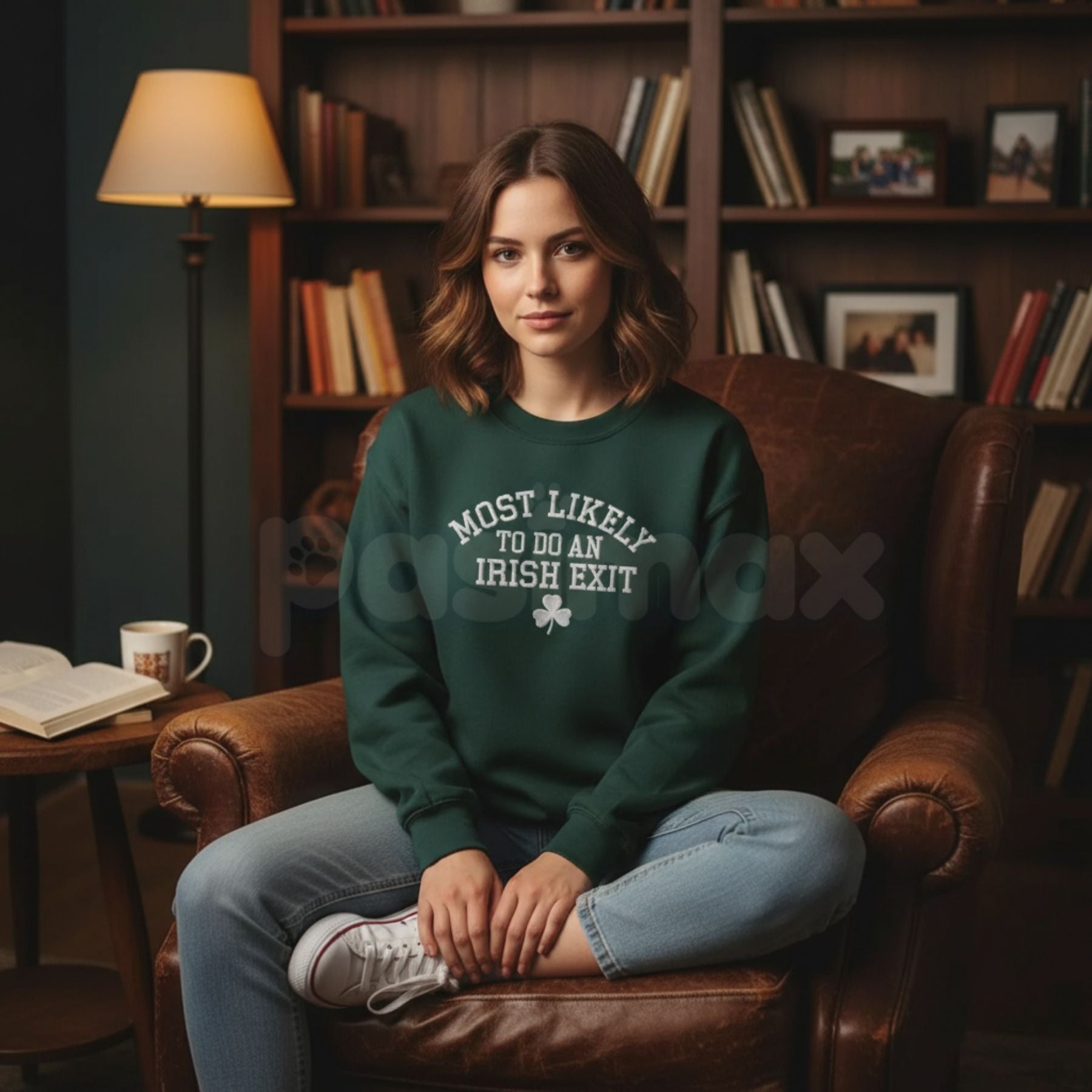 "Most Likely To Do An Irish Exit" Embroidered Sweatshirt – Irish Flag Humor Crewneck