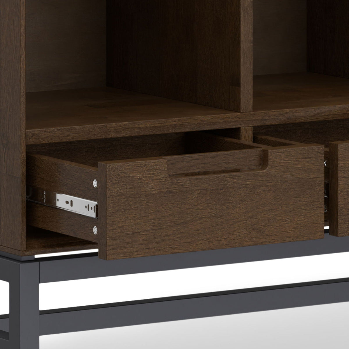 Walnut Brown Cube Organizer Bookcase with Drawers - 9 Cubes