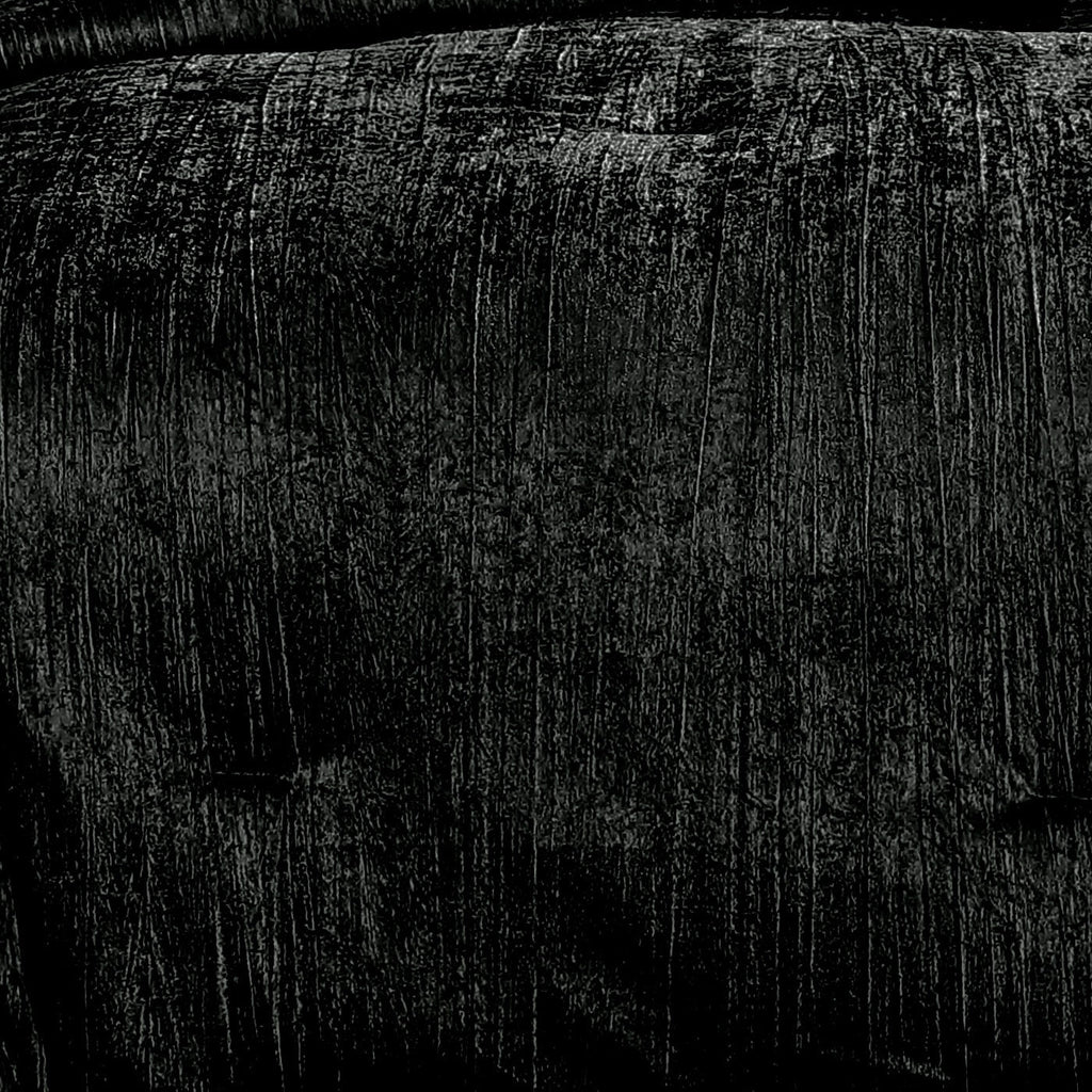 Turin 7 Piece Black Crinkle Velvet Comforter Set