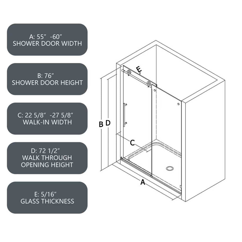 6076 Brushed Shower Door