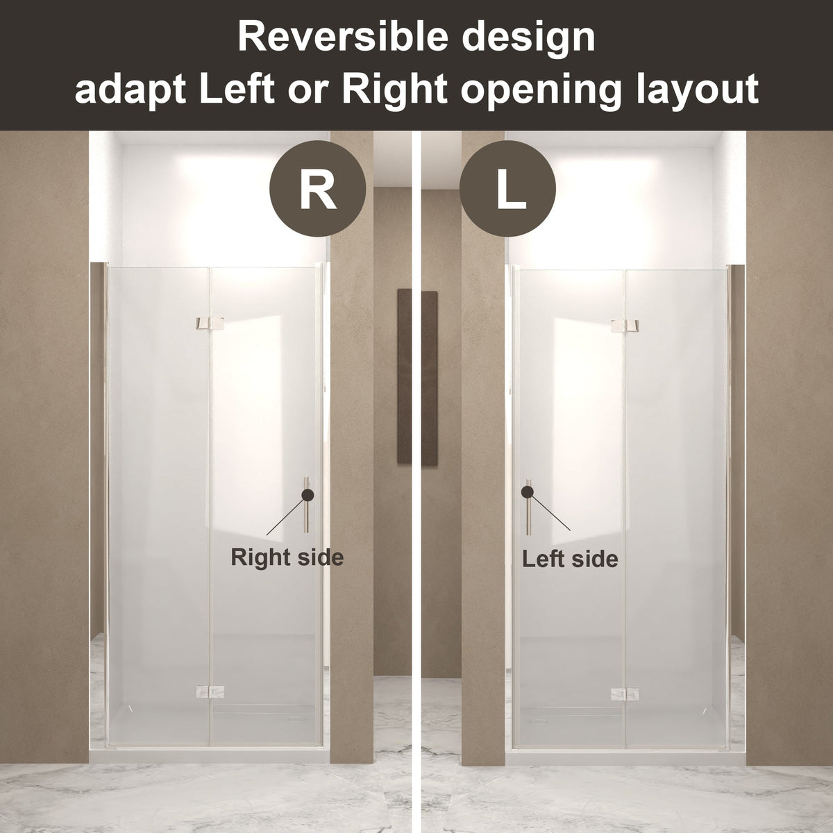 33-32" x 72" Bifold Shower Door
