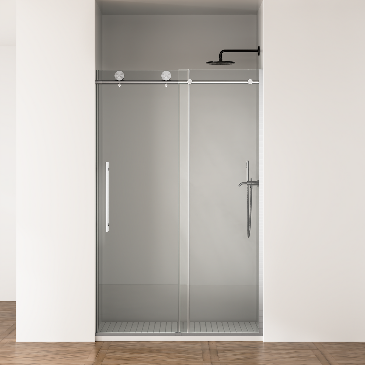 Frameless Shower Door, 44-48 in W x 75 in H