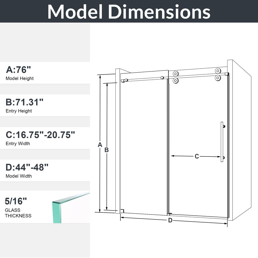 Frameless Single Sliding Shower Door