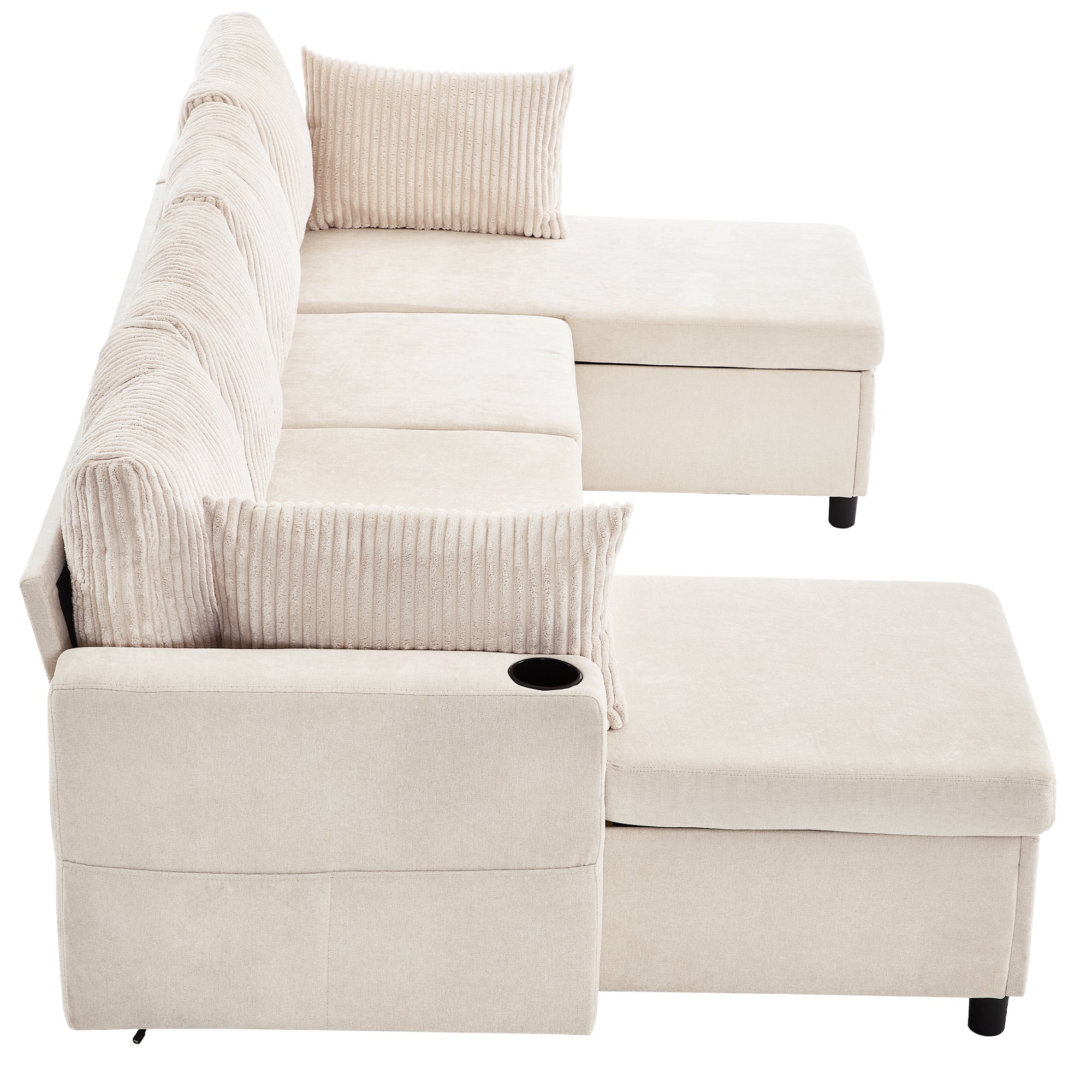 113.4" Sectional Sofa Pull-out Sofa Bed