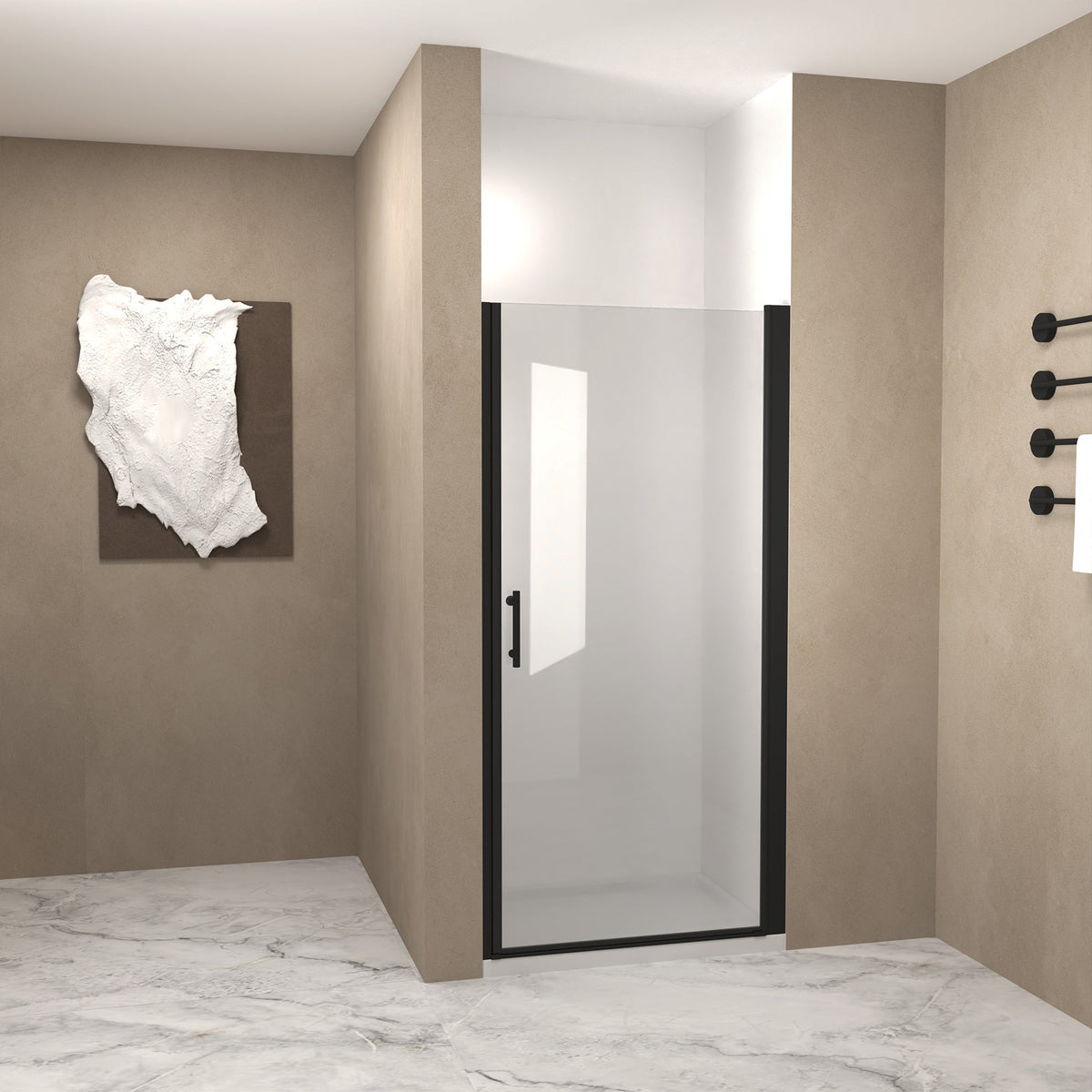 28"x 72" Pivot Shower Door, Matte