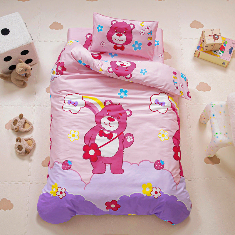 Cotton Kindergarten Three-piece Bedding Set