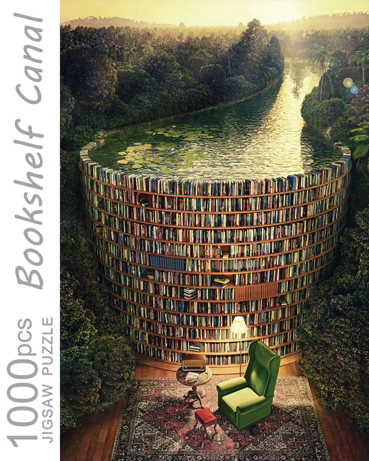 Bookshelf Canal Jigsaw Puzzle – 1000 Pieces