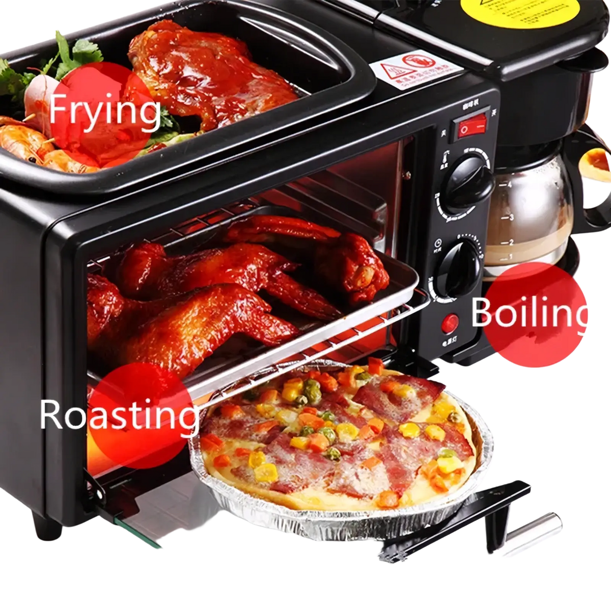 3 in 1 Breakfast Station Coffee Maker and Toaster Oven