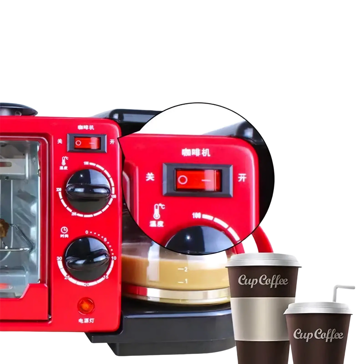 3 in 1 Breakfast Station Coffee Maker and Toaster Oven