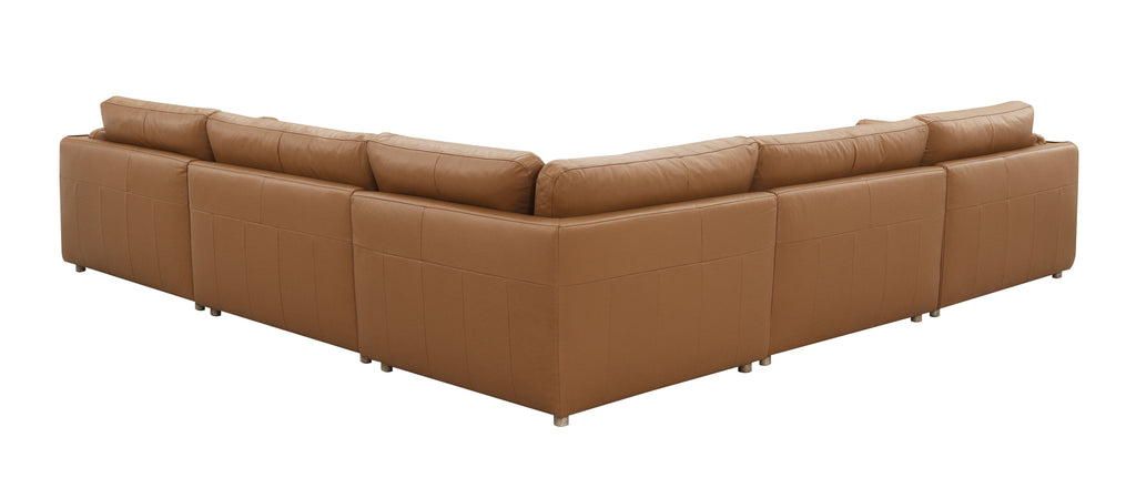 Brighton Top Grain Leather 5 Pieces Modular Sectional