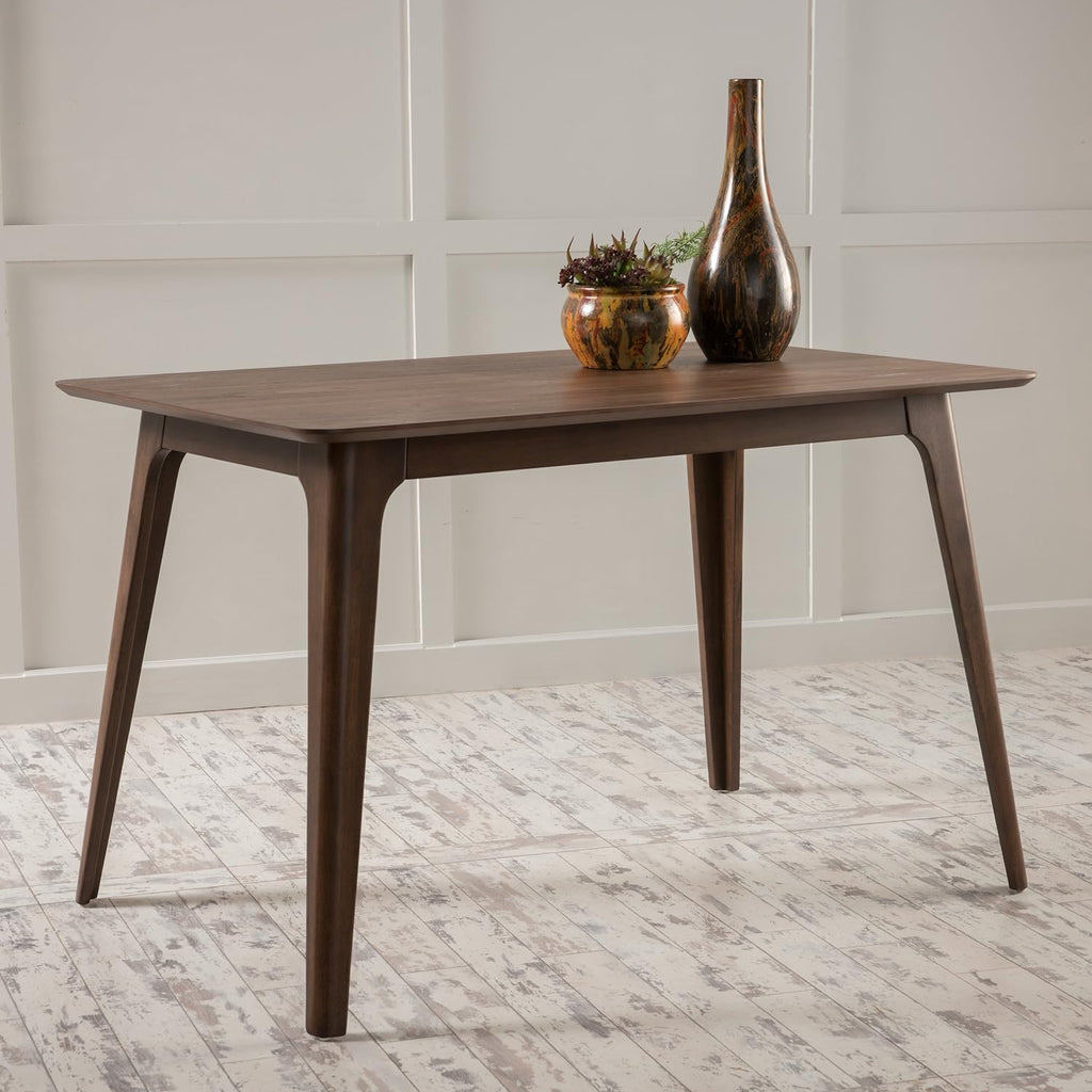 Mid-Century Modern Rubberwood Dining Table