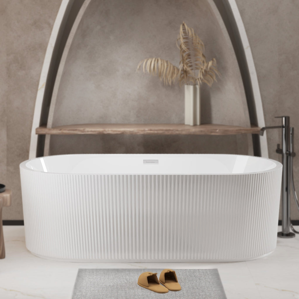 67" Linear Acrylic Freestanding Bathtub