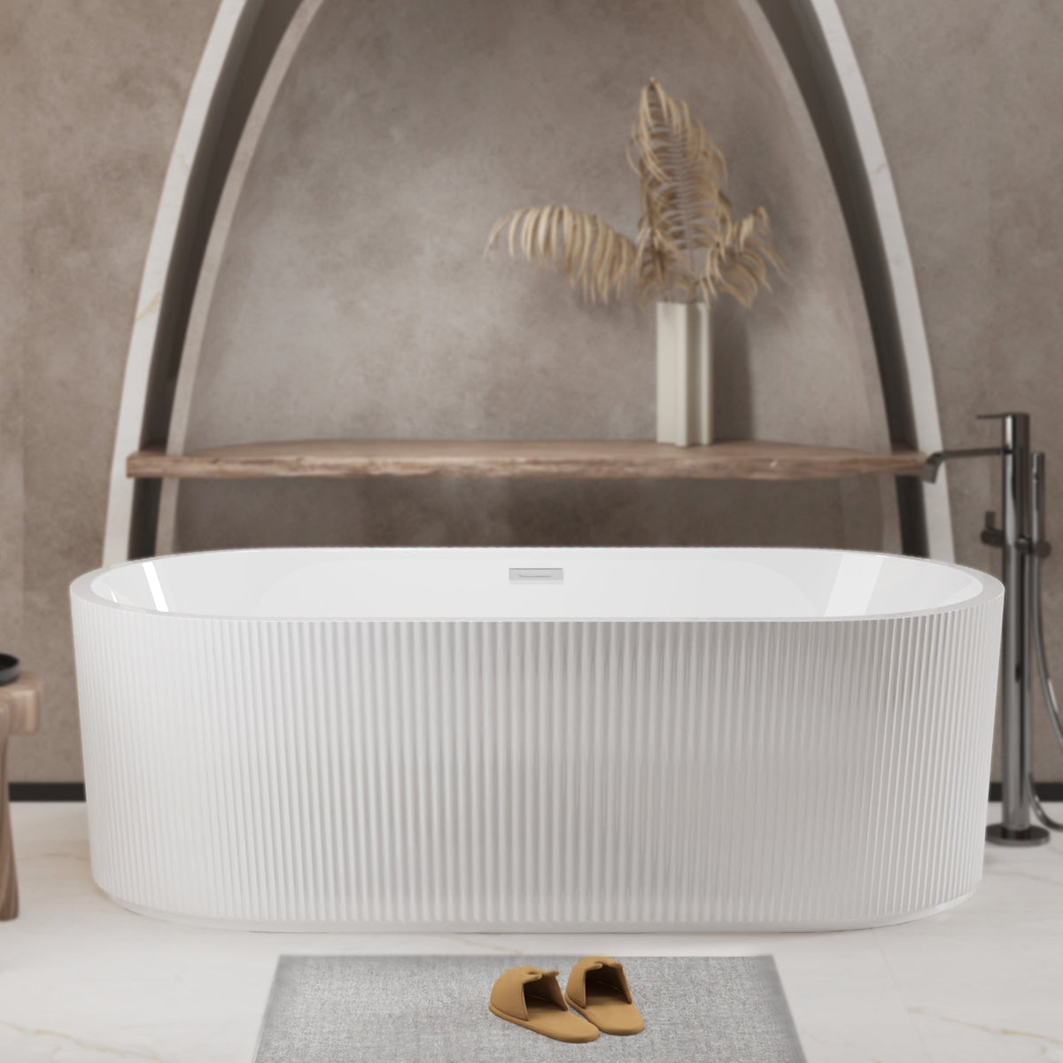 67" Linear Acrylic Freestanding Bathtub