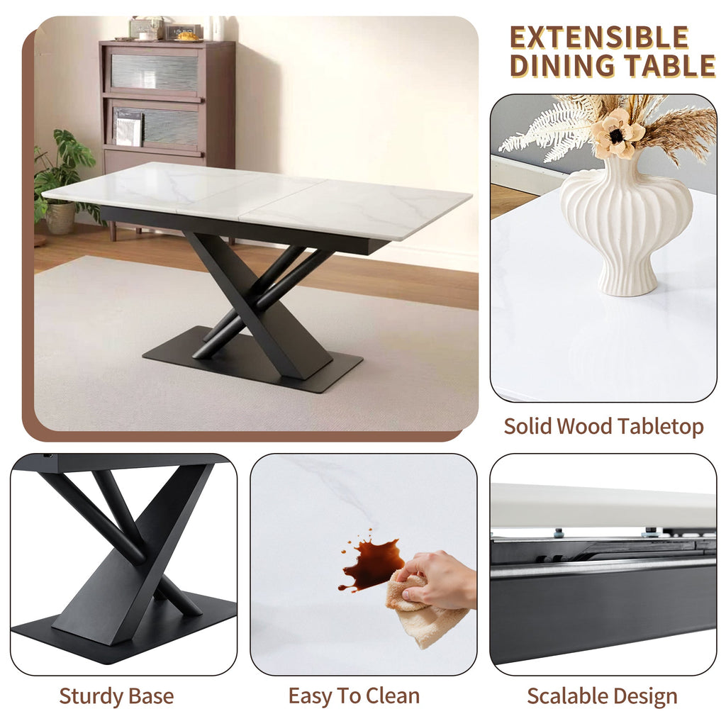 Modern Dining Table with Extendable Functionality