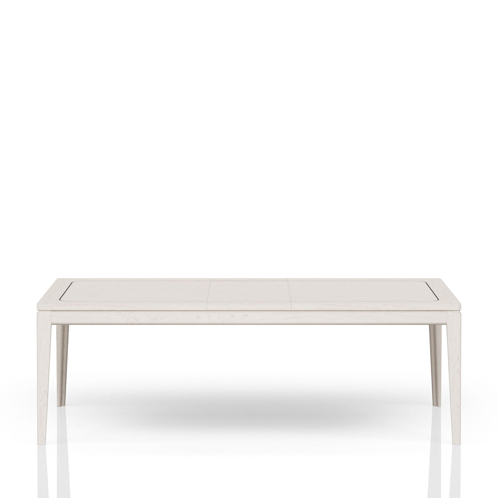 Expandable Leg Table with Metal Inlay - Vanilla