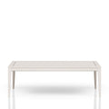 Expandable Leg Table with Metal Inlay - Vanilla