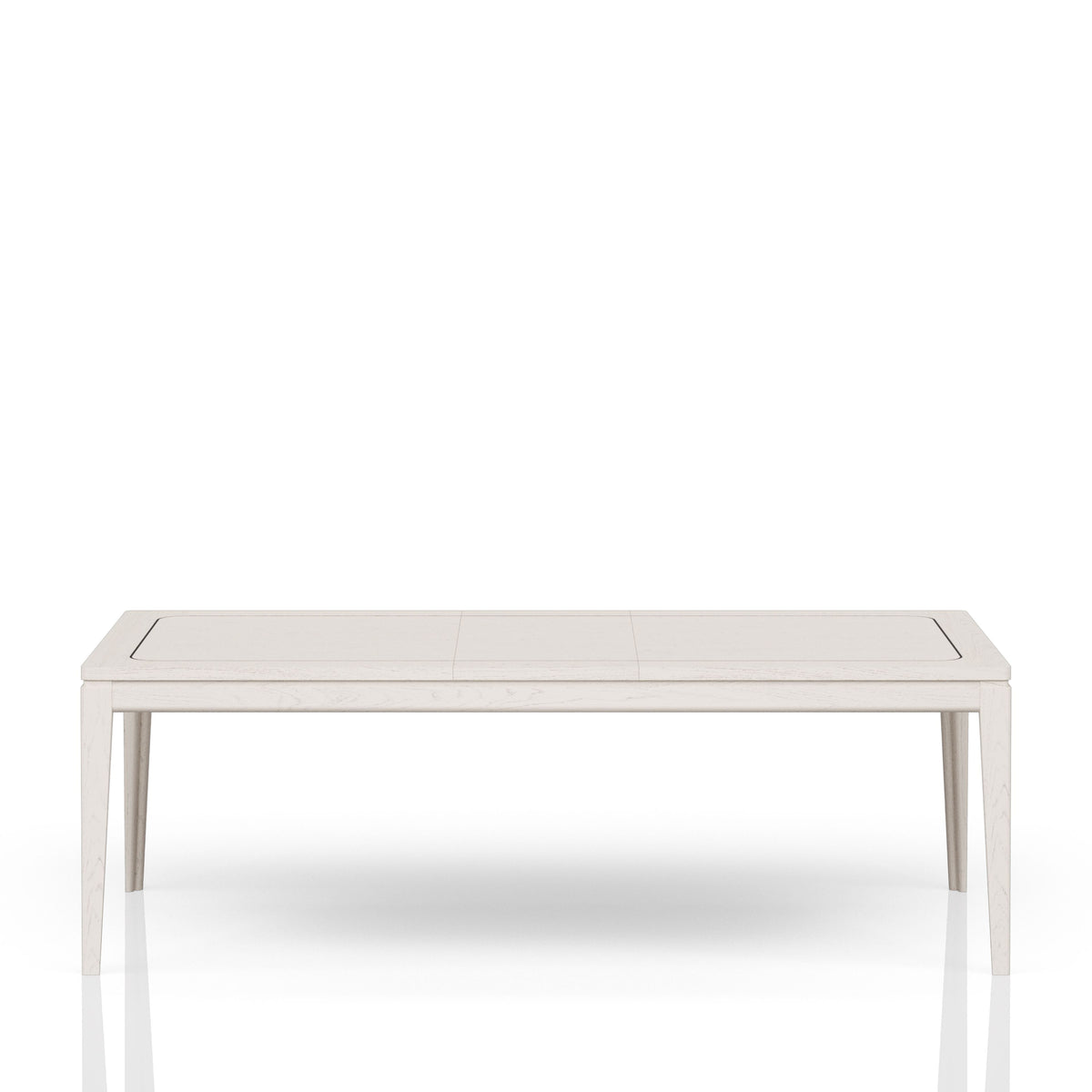 Expandable Leg Table with Metal Inlay - Vanilla