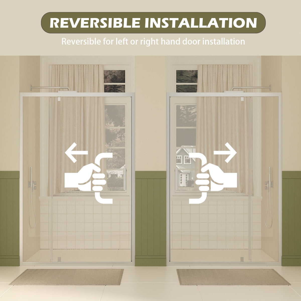 Pivot Shower Door - 47-49" W × 72" H