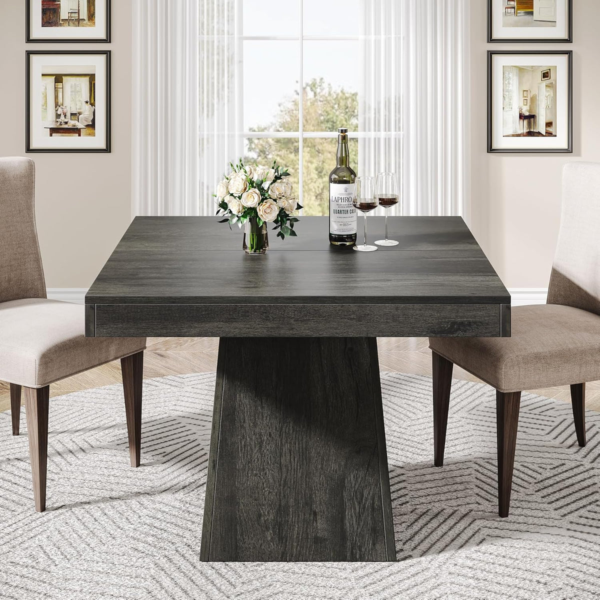 31.5" Square Dining Table for 4 - Small Farmhouse Kitchen Table