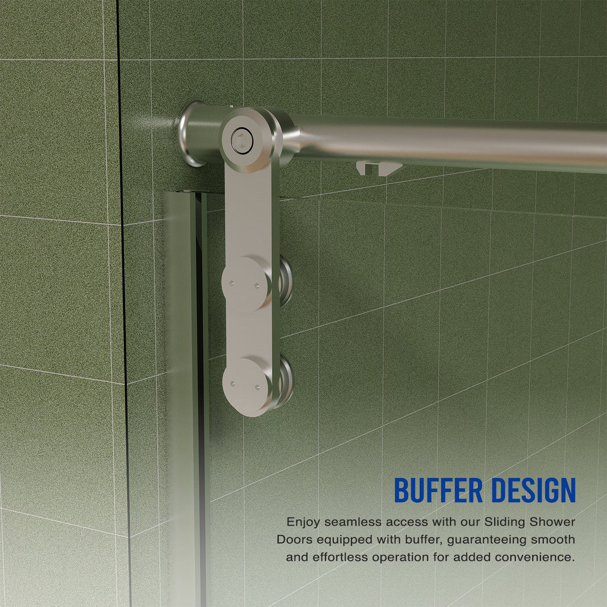 56"-60"W x 76"H Frameless Shower Door