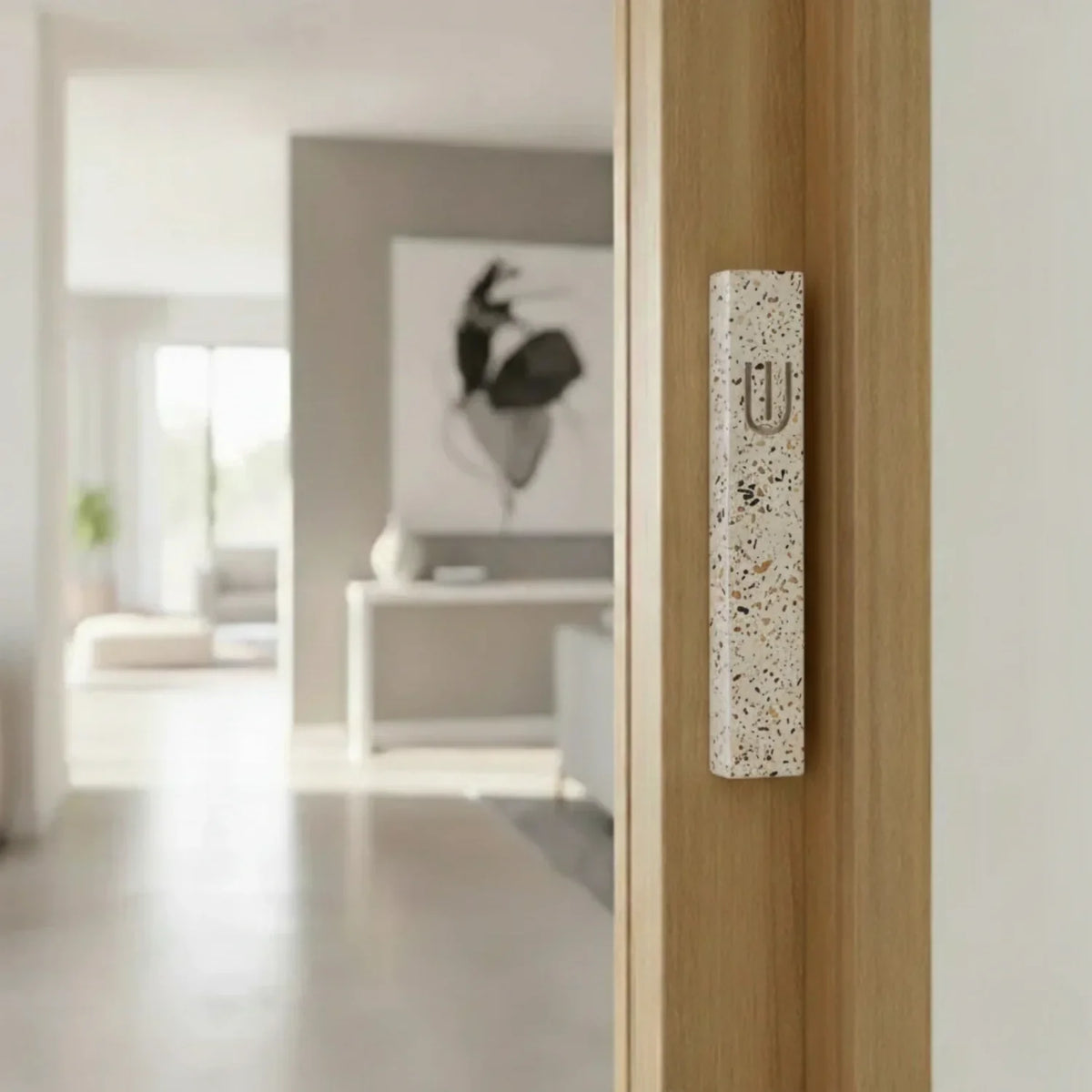 Elegant Black Concrete Mezuzah Case | Timeless