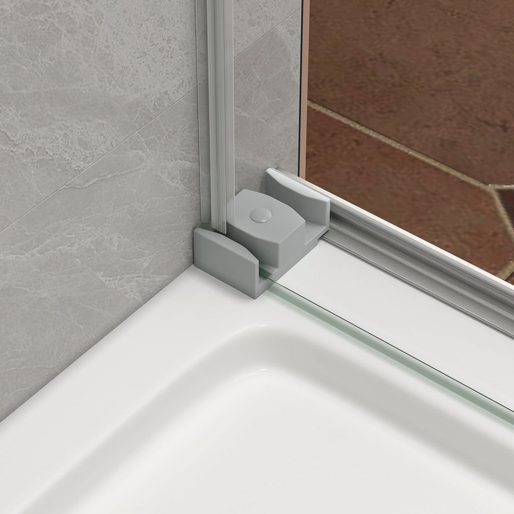 Brushed Nickel Double Bypass Sliding Shower Door