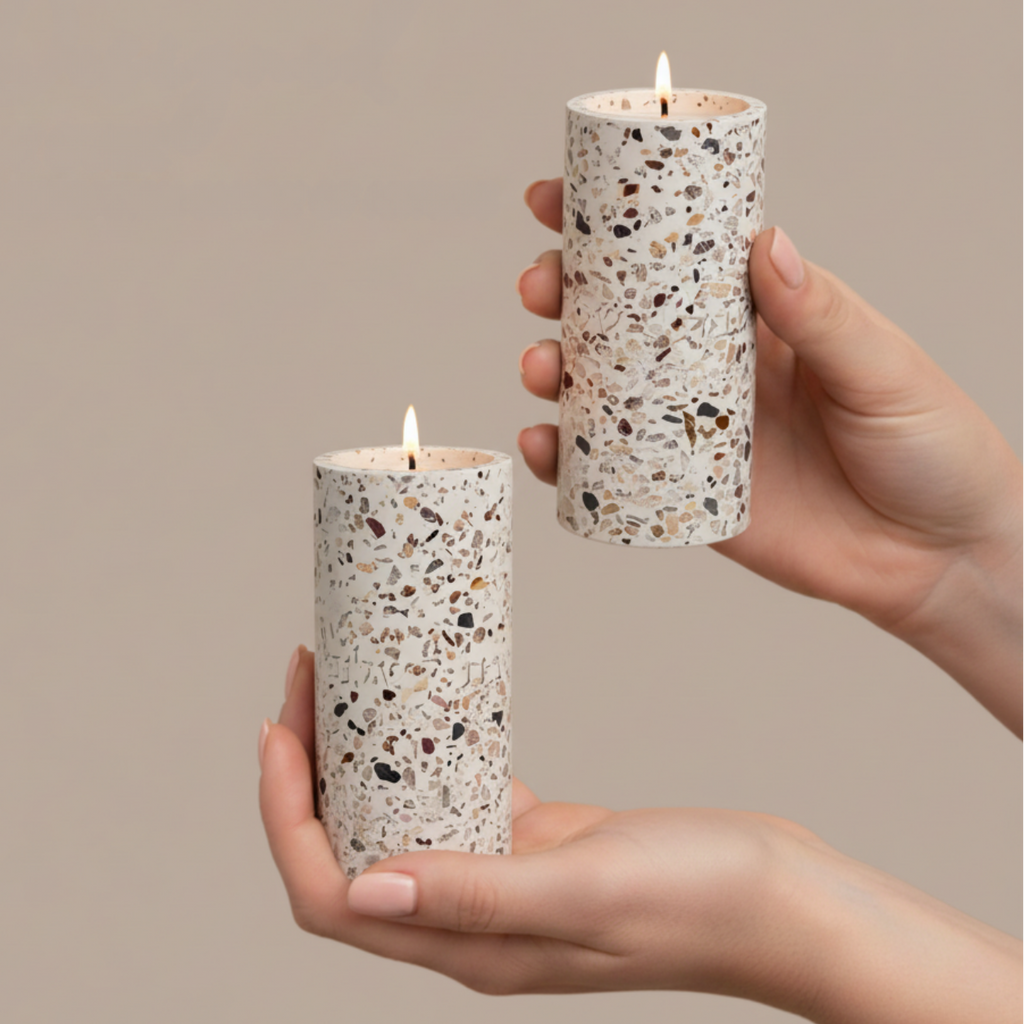 Terrazzo Candle Holder Pair for Shabbat – Terrazzo Series