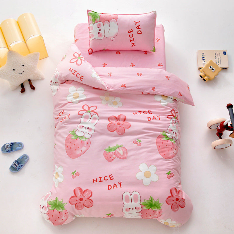 Cotton Kindergarten Three-piece Bedding Set