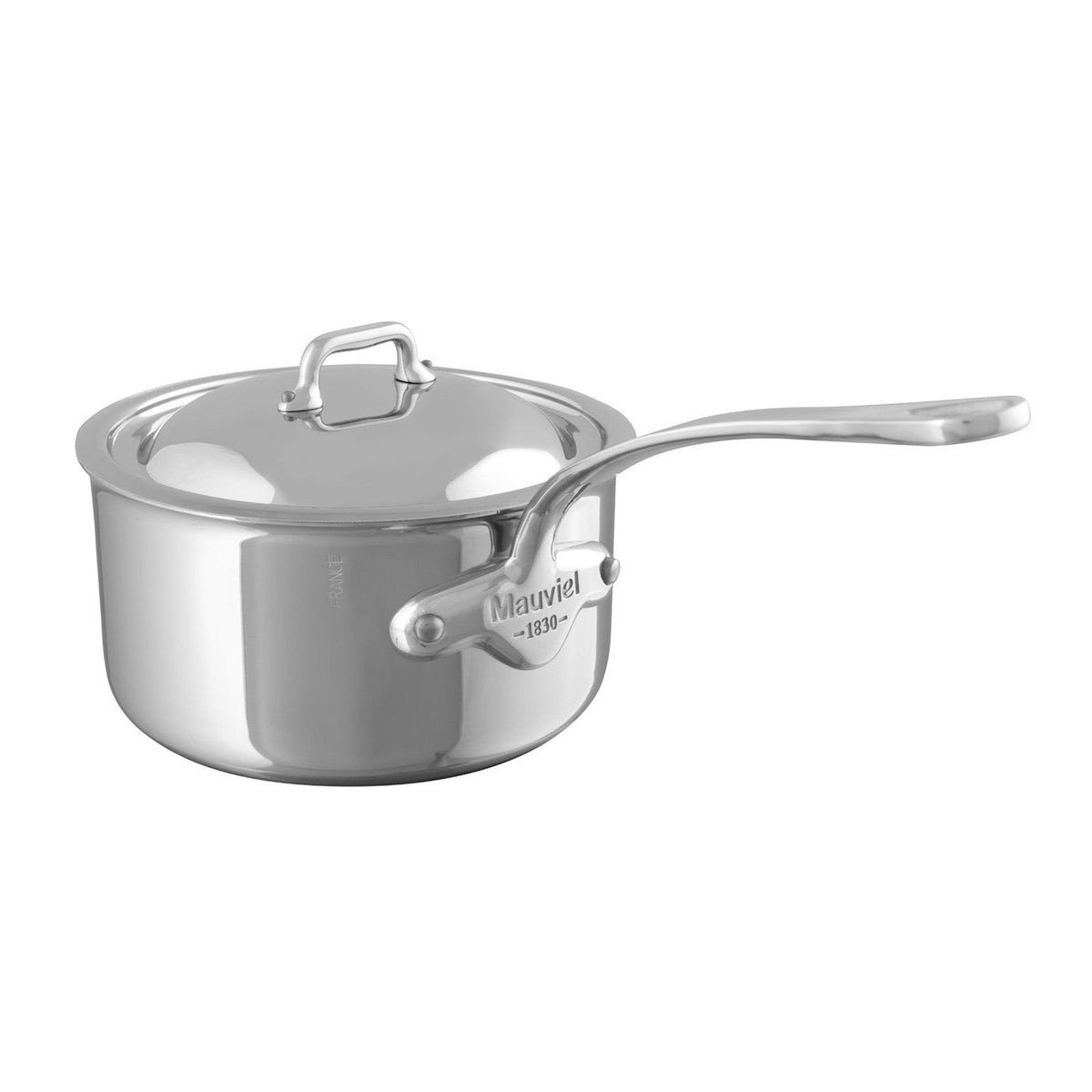 Mauviel 1830 M'COOK 5-Ply Sauce Pan with Lid, Cast Stainless Steel Handle