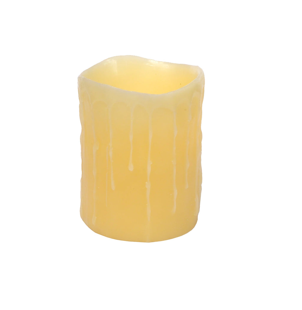 Set of Three Cozy LED Wax Drip Candles